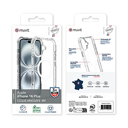 Avis Muvit Coque pour iPhone 16 Plus MagSafe Antichocs 3M OFG Technologie 3D Transparent