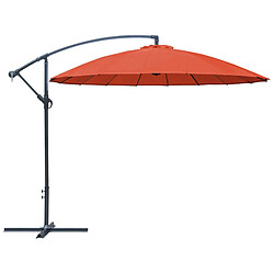 ALIZÉ Parasol déporté en aluminium et fibre de verre 3m Pagode paprika.