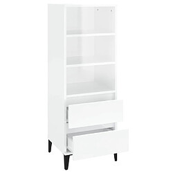 Avis vidaXL Buffet haut Blanc brillant 40x36x110 cm Bois d'ingénierie