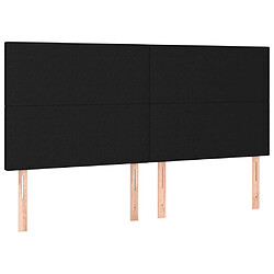 Avis vidaXL Tête de lit à LED Noir 200x5x118/128 cm Tissu