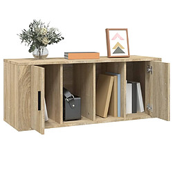 Avis vidaXL Meuble TV Chêne sonoma 100x35x40 cm Bois d'ingénierie