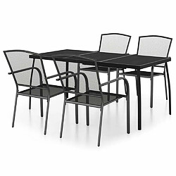 Salle à manger de jardin 5 pcs,Table et chaise à dîner anthracite acier -MN73524