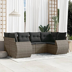 Maison Chic Salon de jardin 6 pcs avec coussins | Ensemble de Table et chaises | Mobilier d'Extérieur gris résine tressée -GKD16813