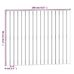 vidaXL Tête de lit murale 108x3x90 cm Bois massif de pin pas cher