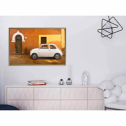 Paris Prix Affiche Murale Encadrée White Car 90 x 60 cm Or