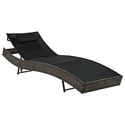 Maison Chic Chaise longue avec oreiller | Bain de soleil Relax | Transat Résine tressée Marron -GKD33060