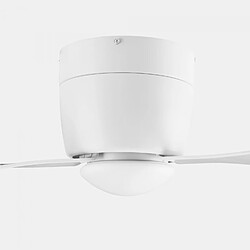 Leds C4 Plafonnier ventilateur Bora Verre,acier blanc,sablé 21,6 Cm