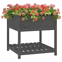 Acheter Maison Chic Jardinière,Bac à fleurs - pot de fleur avec étagère Gris 82,5x82,5x81 cm Bois massif de pin -GKD38707