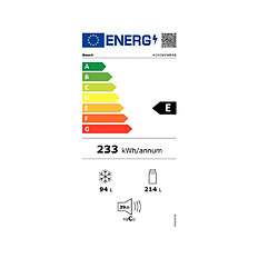 Réfrigérateur combiné 60cm 308l brassé blanc - kgv36vweas - BOSCH