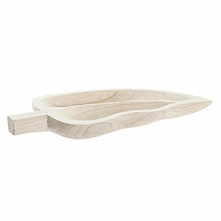 Centre de Table DKD Home Decor Marron Bois de paulownia Feuille d'une plante (48,5 x 21 x 5 cm)