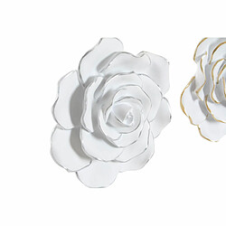 Décoration murale DKD Home Decor Doré Argent Blanc Résine (2 pcs) (21 x 7 x 21 cm)