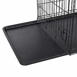 FEANDREA Cage pour Chien 2 Portes Pliable et Transportable avec Poignées et Plateau Noir L 75 x 47 x 54 cm PPD30H pas cher