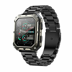 C20 Pro Montre Intelligente Pour Homme Sports De Plein Air Fitness Montre Intelligente Noir 3 Billes En Acier