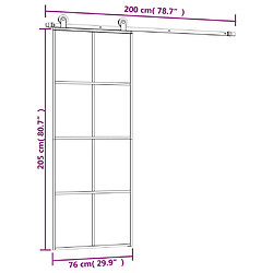 vidaXL Porte coulissante avec kit de quincaillerie 76x205 cm Verre ESG pas cher