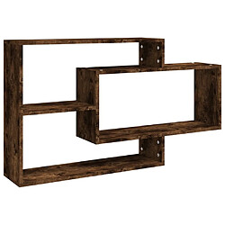 Maison Chic Étagère d'angle murale,Etagère de rangement flottante Chêne fumé 104x20x58,5cm Bois ingénierie -MN50744