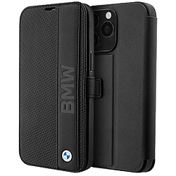 BMW Étui pour iPhone 14 Pro Max Portefeuille Cuir Véritable Noir