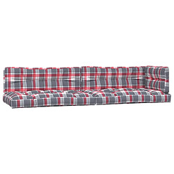 Maison Chic Lot de 5 Coussins Confort,Coussins de palette motif à carreaux rouge tissu -GKD42970