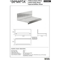 Bemeta - Maison De La Tendance Etagère, porte-objet NIVA en acier inoxydable avec adhésive 18 x5 x9,7 cm