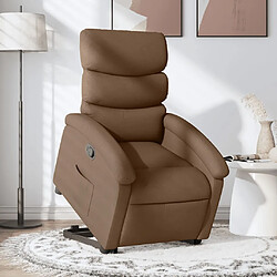 vidaXL Fauteuil inclinable Marron Tissu