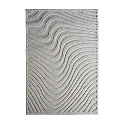 Thedecofactory NEW AGE VIBES - Tapis pour dehors et dedans motif vibes en relief crème 160x220 