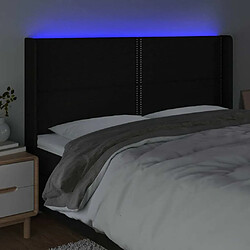 Acheter Maison Chic Tête de lit moderne à LED lumineuse pour chambre - Décoration de lit Noir 183x16x118/128 cm Tissu -MN76755