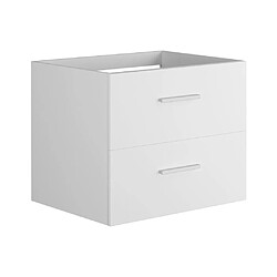 Vente-Unique Meuble sous vasque suspendu - Coloris blanc - 60 cm - KAYLA