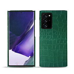 Coque cuir Samsung Galaxy Note20 Ultra - Coque arrière - Crocodile pino ( Pantone #173F35 ) - NOREVE