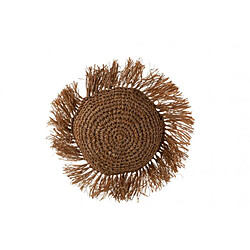 Dansmamaison Coussin Rond Rotin Raphia Marron