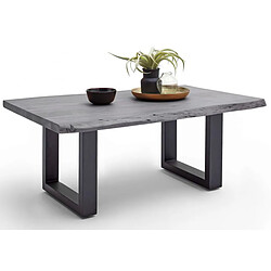 Acheter Pegane Table basse simple en bois d'acacia massif laqué gris / anthracite - L.110 x H.45 x P.70 cm