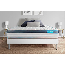 Bodycare Ensemble 140x190 matelas BodyFit à mémoire de forme + sommier kit blanc