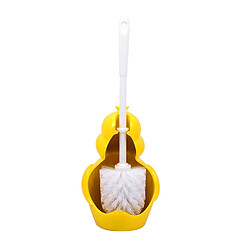 Avis Universal Dessin animé canard base brosse toilette créative mignonne brosse de nettoyage kit résine écologique brosse de broyage de salle de bains(Jaune)