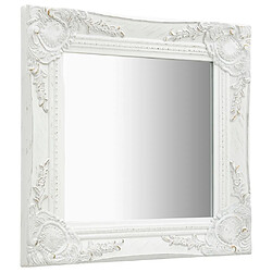 Maison Chic Miroir mural style baroque | Miroir Décoration pour Maison Salle de Bain 40x40 cm Blanc -GKD65271