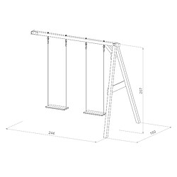 Acheter AXI Portique mural en Bois FSC - 2 Balançoires Enfant | Balançoire pour Enfants pour l'extérieur / le jardin 2 agrès