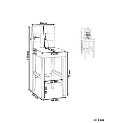 Avis Beliani Tabouret de bar Cuir PU Marron MADISON