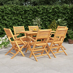 Salle à dîner de jardin 7 pcs,Table et chaise à manger Bois de teck solide -MN74868