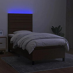 Acheter Maison Chic Lit adulte- Lit + matelas,Sommier à lattes de lit et matelas et LED Marron foncé 90x190cm -GKD76219