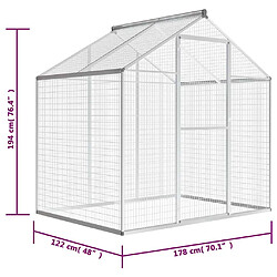 vidaXL Volière d'extérieur Aluminium 178 x 122 x 194 cm pas cher