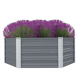 Maison Chic Jardinière,Bac à fleurs - pot de fleur 129 x 129 x 46 cm cm Acier galvanisé Gris -GKD54430