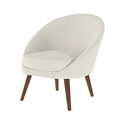 Rendez Vous Deco Fauteuil blanc Calypso effet laine bouclette