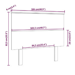 vidaXL Tête de lit 104x6x82,5 cm Bois massif de pin pas cher