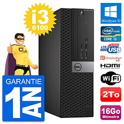 PC Dell OptiPlex 7040 SFF Core i3-6100 RAM 16Go Disque 2To HDMI Windows 10 Wifi - Occasion