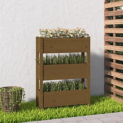 Maison Chic Jardinière,Bac à fleurs - pot de fleur Marron miel 77x25x104,5 cm Bois massif de pin -GKD13696