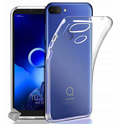 Htdmobiles Coque silicone gel fine pour Alcatel 1S (2019) + film ecran - TPU TRANSPARENT