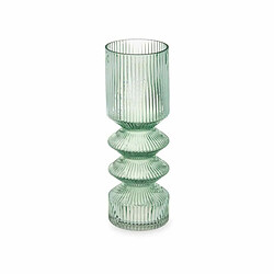 Gift Decor Vase Rayures Vert Verre 8 x 23 x 8 cm (8 Unités)