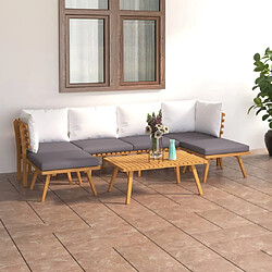 Maison Chic Salon de jardin 7 pcs + coussins - Mobilier/Meubles de jardin - Table et chaises d'extérieur Bois d'acacia solide -MN94637