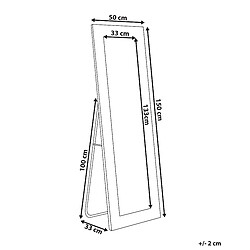 Avis Beliani Miroir sur pied ANSOUIS Cuir PU 150 cm Blanc