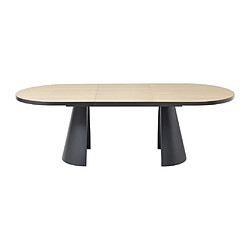 Avis Vente-Unique Table à manger extensible 6 à 10 personnes en MDF et métal - Naturel clair et Noir - KORIZEA