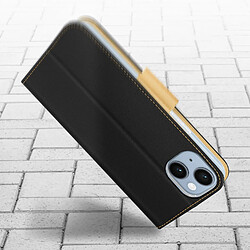 Avis Avizar Étui pour iPhone 14 Portefeuille Porte carte Support Vidéo Bicolore noir et or