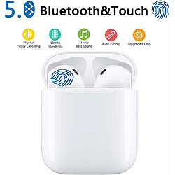 Chrono Écouteurs Bluetooth, Oreillette Bluetooth 5.0 sans Fil à réduction de Bruit stéréo Intra-Auriculaires Casque avec sans Fil avec étui de Chargement Portable Compatible Apple/Airpods/Android