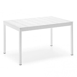 Inside 75 Table extensible 6 couverts SNAP 160 cm pieds métal plateau mélaminé blanc